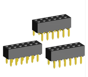 2.54mm Socket Double Rows Bottom Entry Three Sides Contact Dip Type.(H=5.0)